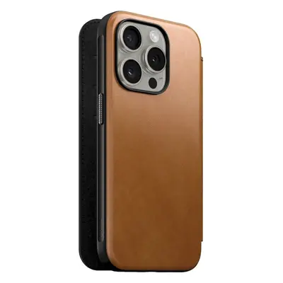 Nomad Modern Leather Folio iPhone 15 Pro english tan