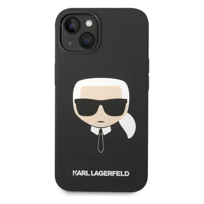 Karl Lagerfeld MagSafe kryt Liquid Silicone Karl Head iPhone 14 Plus černý