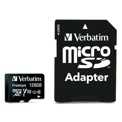 VERBATIM MicroSDXC Premium karta 128GB + SD adaptér