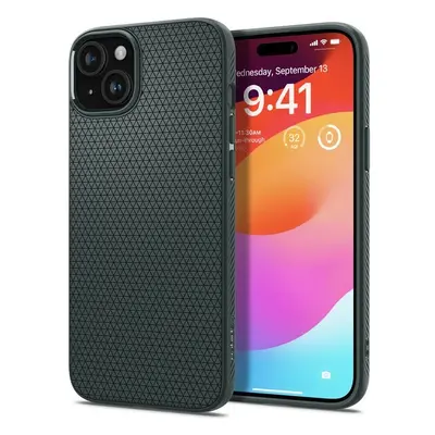 Spigen Liquid Air kryt iPhone 15 zelený