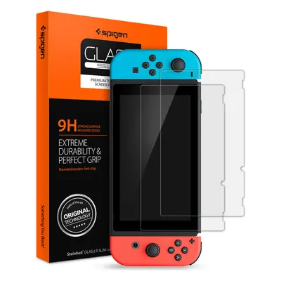 OCHRANNÉ TVRZENÉ SKLO SPIGEN GLAS.TR SLIM 2-PACK NINTENDO SWITCH Čirá