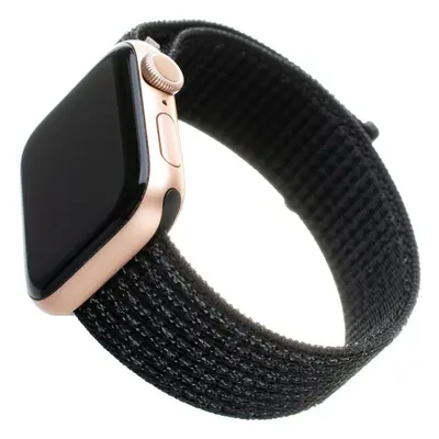 FIXED Nylon Strap nylonový pásek pro Apple Watch 42/44/45mm reflexně černý