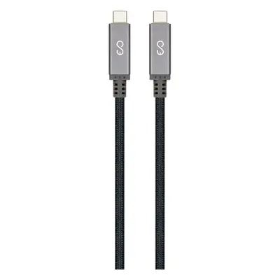 iWant USB-C to USB-C pletený kabel s Thunderbolt 3 šedý 1m