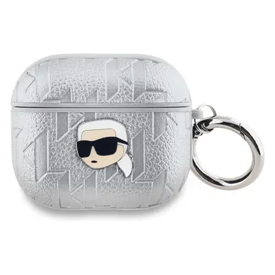 Karl Lagerfeld PU Embossed Karl Head pouzdro AirPods Pro 2 stříbrné