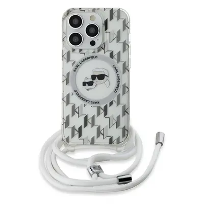 Karl Lagerfeld IML Monogram Crossbody K&CH Heads MagSafe zadní kryt iPhone 14 Pro čirý