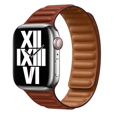 Apple Watch 41/40/38mm cihlově hnědý kožený tah - M/L Cihlově hnědý