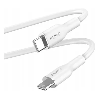 PURO Soft Lightning/USB-C kabel, 1,5 m bílý