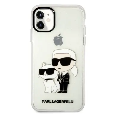 Karl Lagerfeld IML Glitter Karl and Choupette NFT kryt iPhone 11 čirý