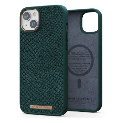 NJORD Salmon Leather Magsafe Case iPhone 14 Plus Green