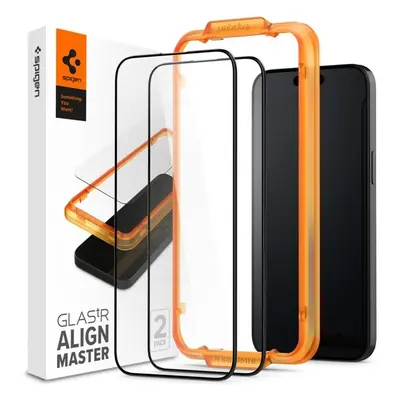 Spigen Glass tR AlignMaster 2 Pack tvrzené sklo iPhone 15 černé