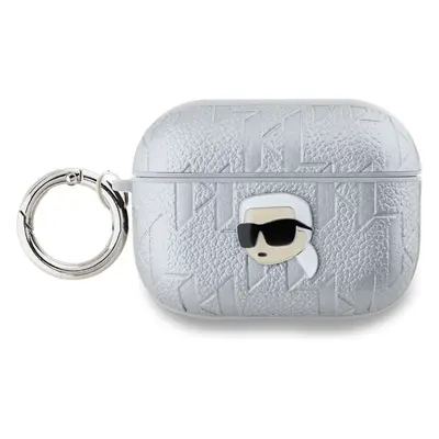 Karl Lagerfeld PU Embossed Karl Head pouzdro AirPods 3 stříbrné