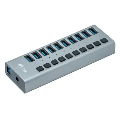 i-tec USB 3.0 Charging HUB 10 Port + Power Adaptér 48 W stříbr