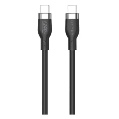 Hyper Silicone 240W USB-C nabíjecí kabel 1m černý Černá