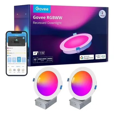 Govee Podhledové 12cm LED světlo RGBWW Smart 850lm - 2 ks Bílá