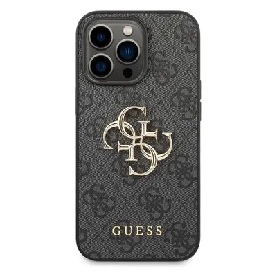 Guess PU 4G Metal Logo kryt iPhone 14 Pro šedý