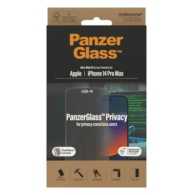 PanzerGlass™ Ultra-Wide Fit Privacy iPhone 14 Pro Max s instalačním rámečkem