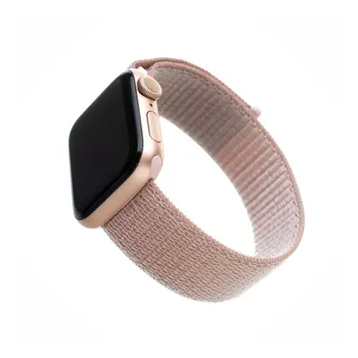 FIXED Nylon Strap nylonový pásek pro Apple Watch 42/44/45mm růžově zlatý