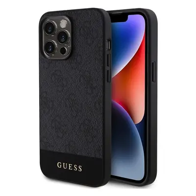 Guess PU 4G Stripe MagSafe kryt iPhone 15 Pro černý