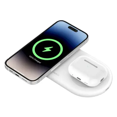 Belkin BOOST CHARGE PRO Qi2 2v1 magnetická nabíjecí podložka iPhone/AirPods bílá