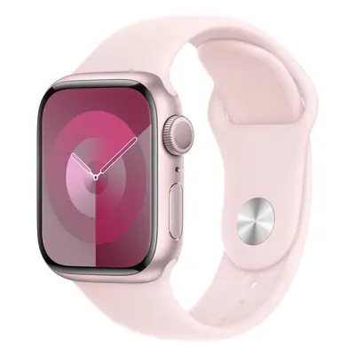 Apple Watch Series 9 41mm Růžový hliník se světle růžovým sportovním řemínkem M/L Růžová