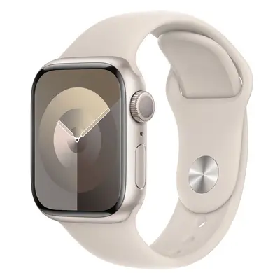 Apple Watch Series 9 41mm Hvězdně bílý hliník s hvězdně bílým sportovním řemínkem M/L Hvězdně bí