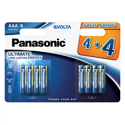 Panasonic Evolta AAA alkalické baterie, 4+4 ks