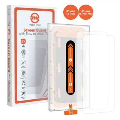 Mobile Origin Orange Screen Guard 2 Pack 2,5D ochranné sklo s aplikátorem iPhone 15 Pro Max/15 P