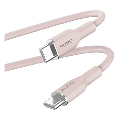 PURO Soft USB-C/USB-C kabel, 1,5 m růžový