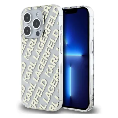 Karl Lagerfeld IML Electroplated Repeated Logo zadní kryt iPhone 15 Pro Max zlatý