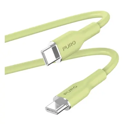 PURO Soft USB-C/USB-C kabel, 1,5 m světle zelený