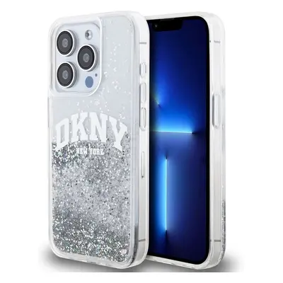 DKNY Liquid Glitter Arch Logo kryt iPhone 14 Pro čirý