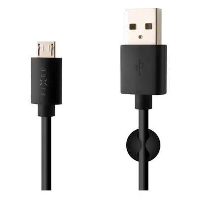 FIXED Datový a nabíjecí kabel s konektorem MicroUSB Černá