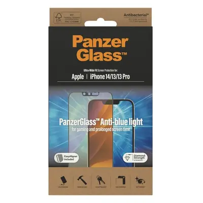 PanzerGlass™ Ultra-Wide Fit iPhone 14/13/13 Pro s Anti-BlueLight vrstvou a instalačním rámečkem