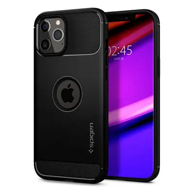 Spigen Rugged Armor kryt iPhone 12 / 12 Pro černý