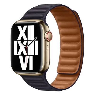 Apple Watch 41/40/38mm inkoustově fialový kožený tah - S/M Inkoustově fialový