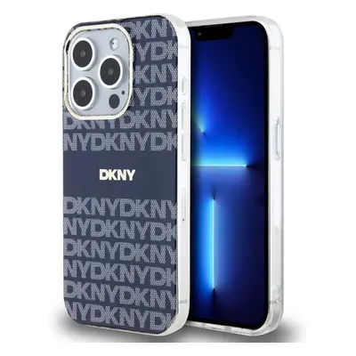 DKNY PC/TPU Repeat Pattern Tonal Stripe Magsafe kryt iPhone 15 Pro modrý