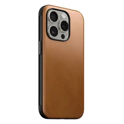 Nomad Modern Leather Case, english tan - iPhone 15 Pro (NM01615385) Hnědobéžová