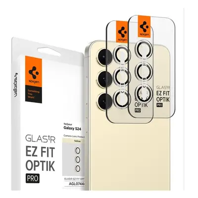 Spigen Glass tR EZ Fit Optik Pro 2 Pack ochranné sklo na fotoaparát Samsung Galaxy S24 žluté