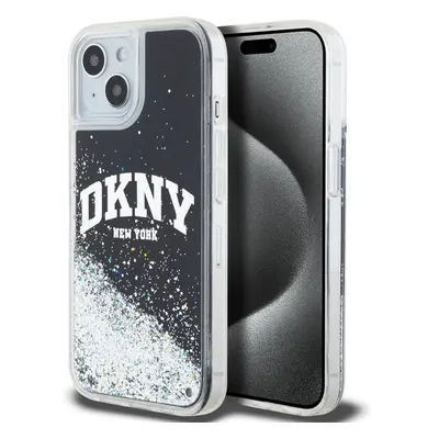 DKNY Liquid Glitter Arch Logo kryt iPhone 14 černý