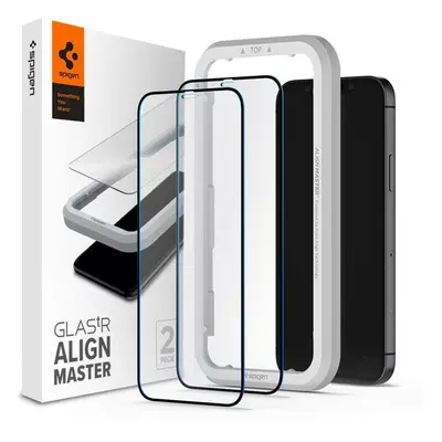 Spigen Glas tR ALM FC tvrzené sklo iPhone 12 Pro Max 2 ks černé