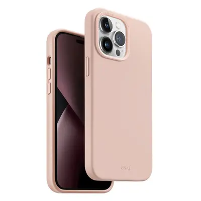 UNIQ Lino silikonový kryt iPhone 14 Pro růžový