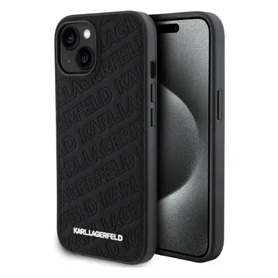 Pouzdro Karl Lagerfeld PU Quilted Pattern iPhone 15 černé Černá