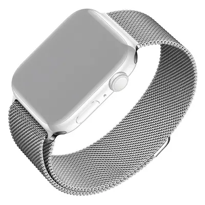 FIXED Mesh Strap síťový nerezový řemínek Apple Watch 42/44/45mm stříbrný