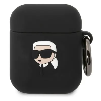 Karl Lagerfeld 3D Logo NFT Karl Head pouzdro Airpods 1/2 černé