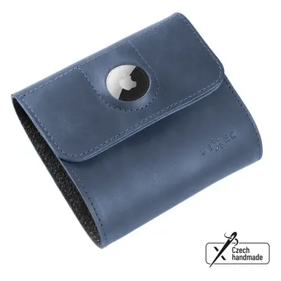 FIXED Classic Wallet for AirTag Kožená peněženka z pravé hovězí kůže modrá