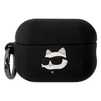 Karl Lagerfeld 3D Logo NFT Choupette Head Silikonové pouzdro Airpods Pro 2 černé