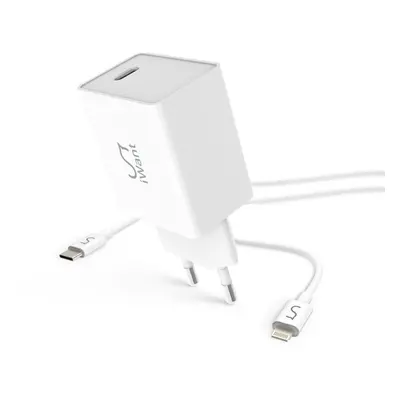 iWant USB-C PD síťová nabíječka 20W + USB-C to Lightning kabel