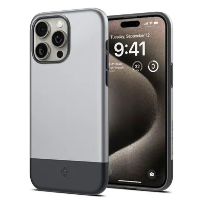 Spigen Style Armor MagFit kryt iPhone 15 Pro stříbrný