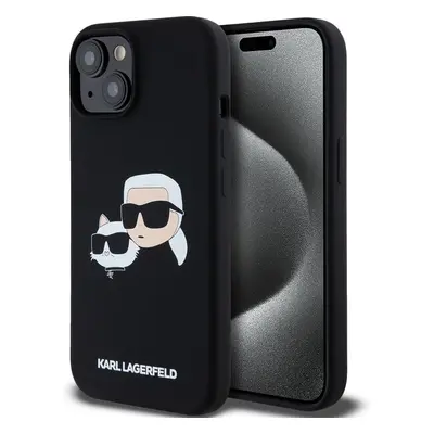 Karl Lagerfeld Liquid Silicone Double Heads Magsafe zadní kryt iPhone 15 Pro Max černý