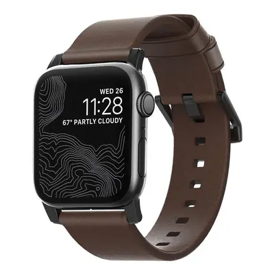 Nomad Modern kožený řemínek Apple Watch NM1A4RBM00 Hnědá/černá